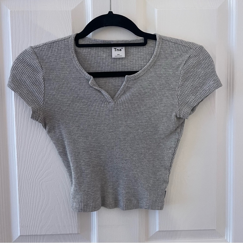 Tna Gray Ribbed Women's Top
